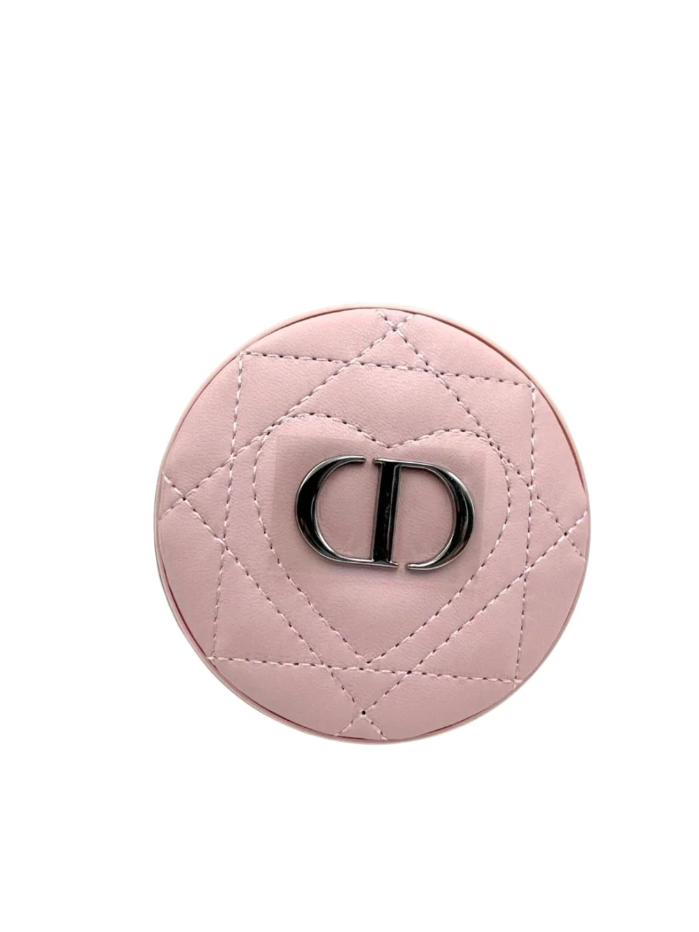 NWT Christian Dior Beauty Pink Quilted Round Makeup Case VIP Novelty Gift